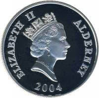 () Монета Остров Олдерни 2004 год 5 фунтов ""   PROOF